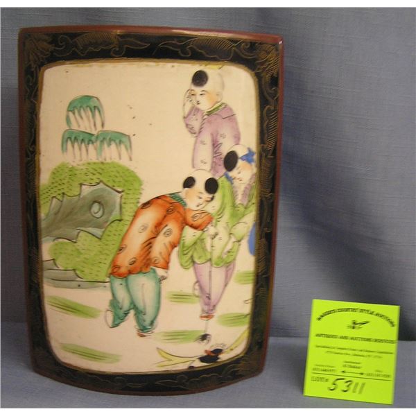 Asian decorated & enameled jewelry or trinket chest