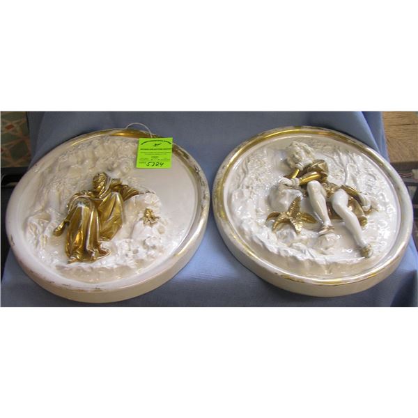 Pair of high quality heavy wall plaques