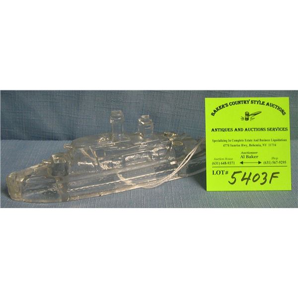 Early glass ocean liner candy container