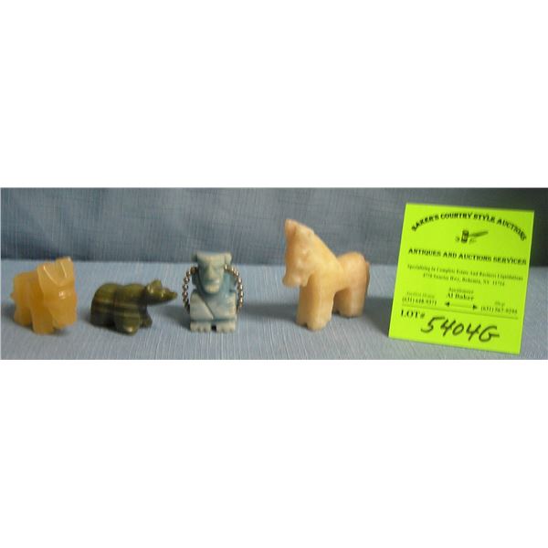 Group of four vintage jade figures