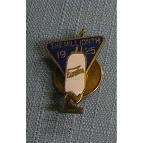 Early brass and enameled eureka salesman award pin