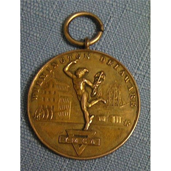 Early YMCA gold plated award medal