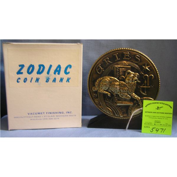 Vintage Aries coin bank mint with original box