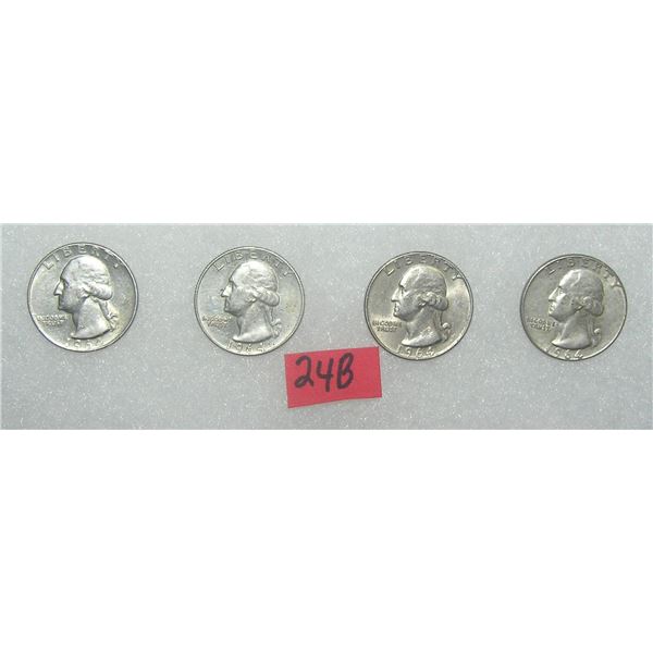 Group of vintage silver Washington quarters