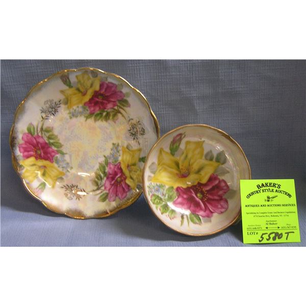 Antique hand painted European cup and saucer set