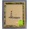 Image 1 : Framed cross stitch lighthouse artwork