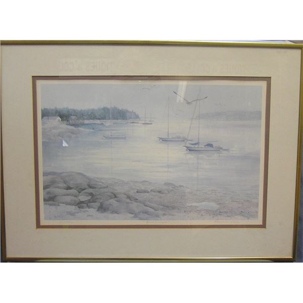 Signed and numbered lithograph "Quiet Cove"