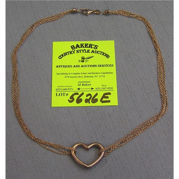 Quality heart shaped sterling silver necklace