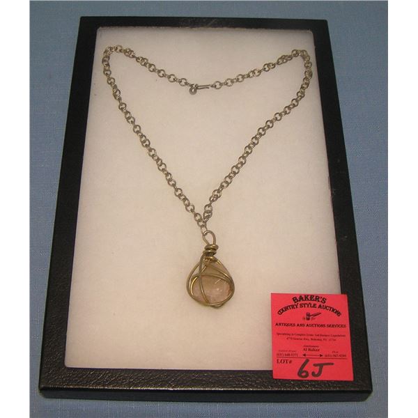 Quality silver plated necklace with mineral stone