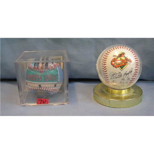 Baltimore Orioles and Camden Yards baseballs
