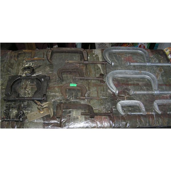 Collection of antique and vintage C clamps