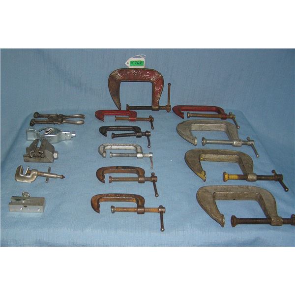 Collection of antique and vintage C clamps