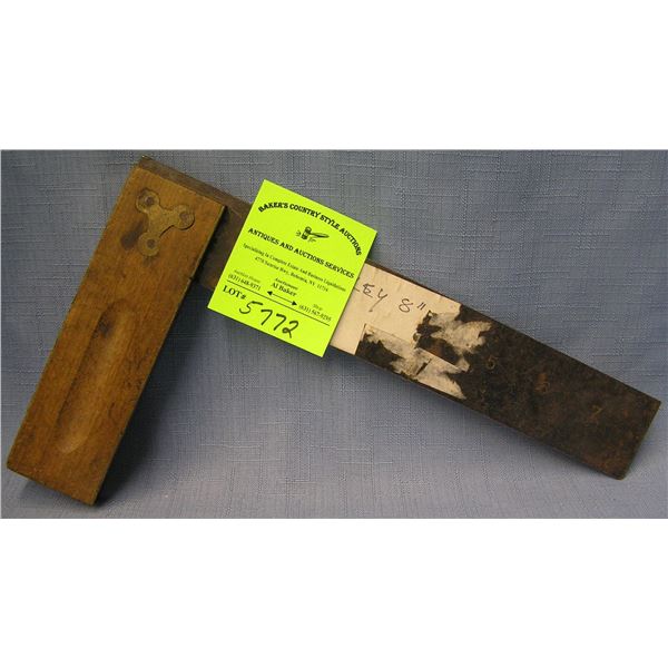 Antique eight  inch Stanley square rule
