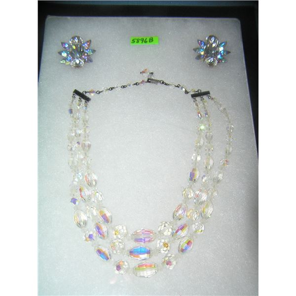 Auroria Borealis quality necklace and earring set