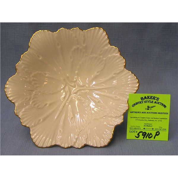 Signed Lenox leaf themed condiment bowl