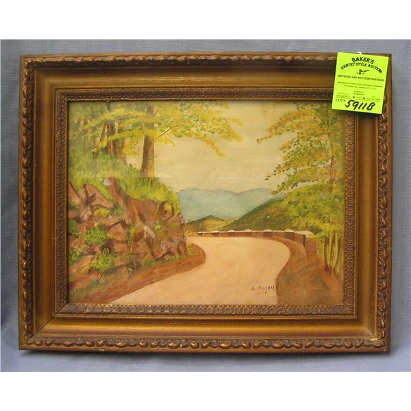 Vintage landscape painting signed A. Dujour