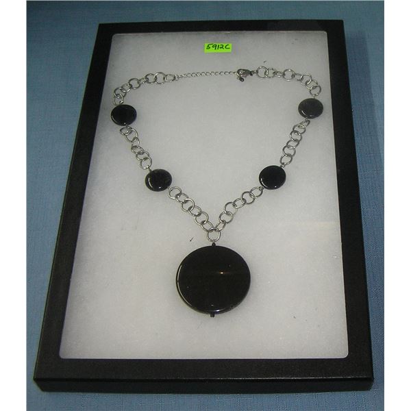 Quality costume jewelry necklace with onyx stone