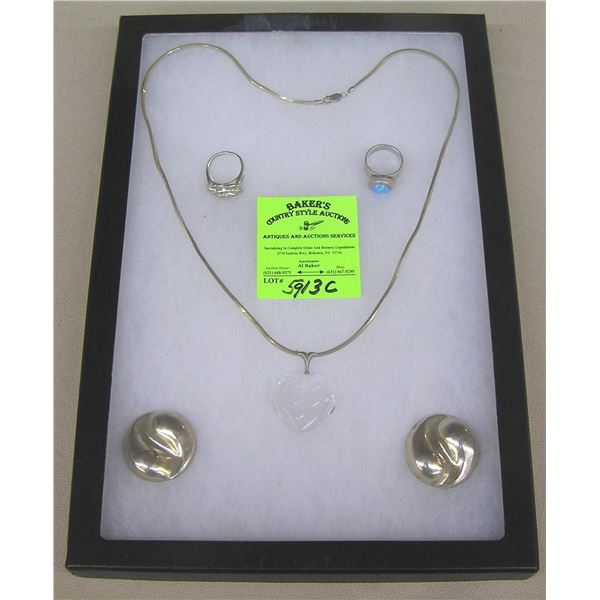 Collection of vintage sterling silver jewelry