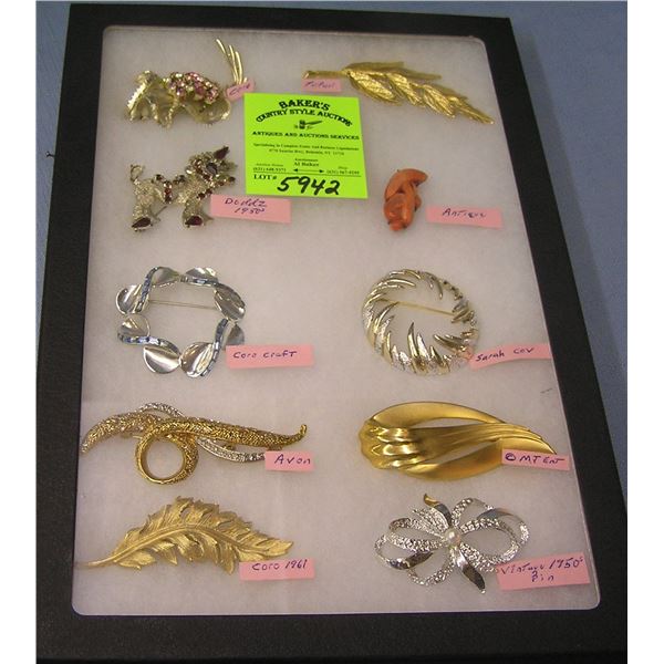 Collection of signed vintage pins