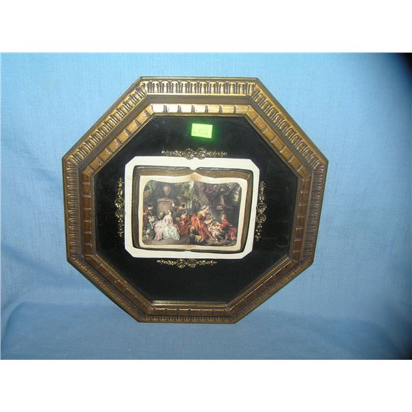 Victorian themed glass and wood diorama