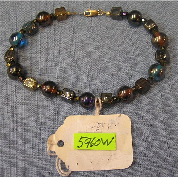 Vintage gold filled and multi colored stone bracelet