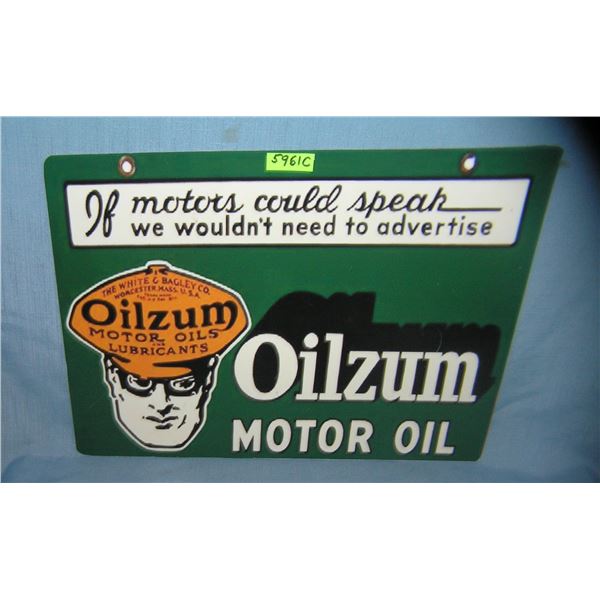 Oilzum motor oil retro style advertising sign