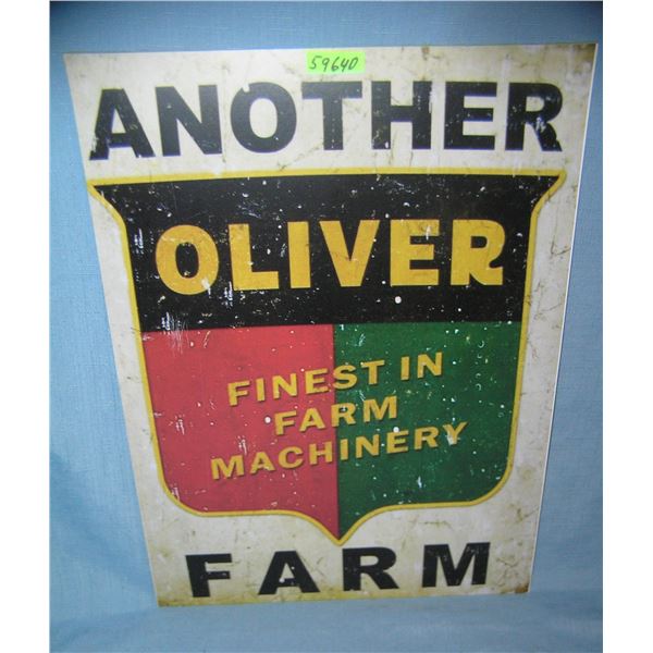 Oliver finest in farm equipment retro style advertising sign
