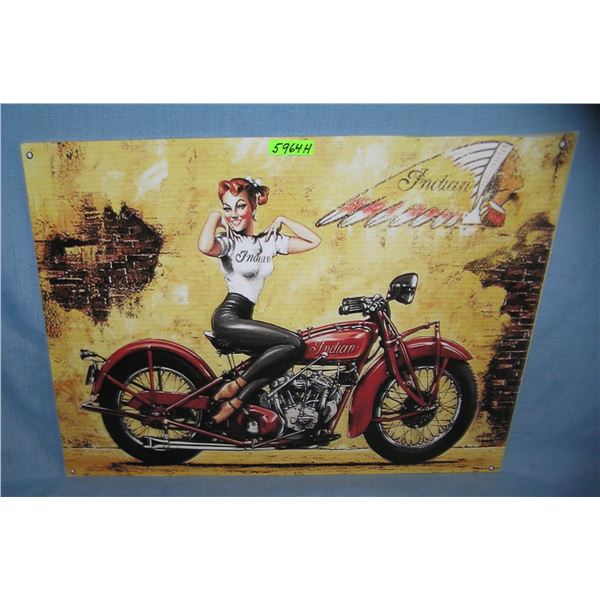 Indian Motorcycle retro style advertising sign