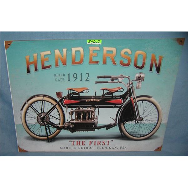Henderson motorcycle retro style advertising sign