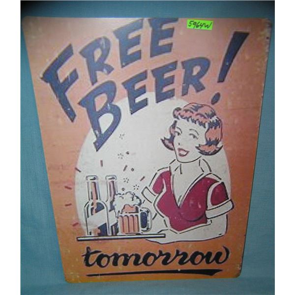 Free Beer! Tomorrow retro style advertising sign