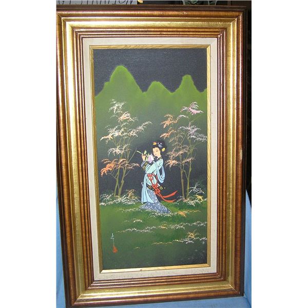 Original oriental oil on canvas painting