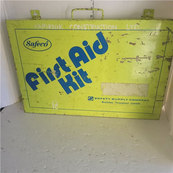 Vintage Large Metal First Aid Kit w/ Contents