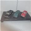 Image 8 : Box w/ Contents - Vtg Blue Glass Dish, Collector Die Cast Cars, Water Fountain