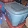 Image 1 : Blue Tote w/ Contents - Orgainzers, DVD Recorder, Hardware, Smoke Alarm, Misc
