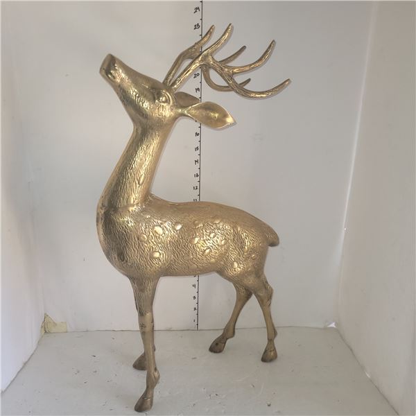 Very Tall Brasss Male Deer Statue
