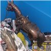 Image 7 : Blue Tote w/ Contents - Horse Collectibles, Brass, Copper, Clock