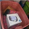 Image 2 : Brick Red Tote w/ Contents - Purses, Signed Sports Items, Die Cast Cars, Cat Decor