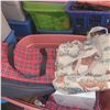 Image 3 : Brick Red Tote w/ Contents - Purses, Signed Sports Items, Die Cast Cars, Cat Decor