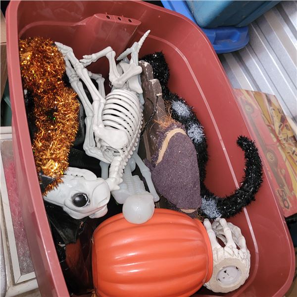 Brick Red Tote w/ Contents - Hallowe'en Decor