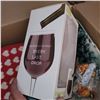 Image 8 : Box w/ Contents - Misc, X-Large Wine Glass, Water Bottle, Cat Window Shelf