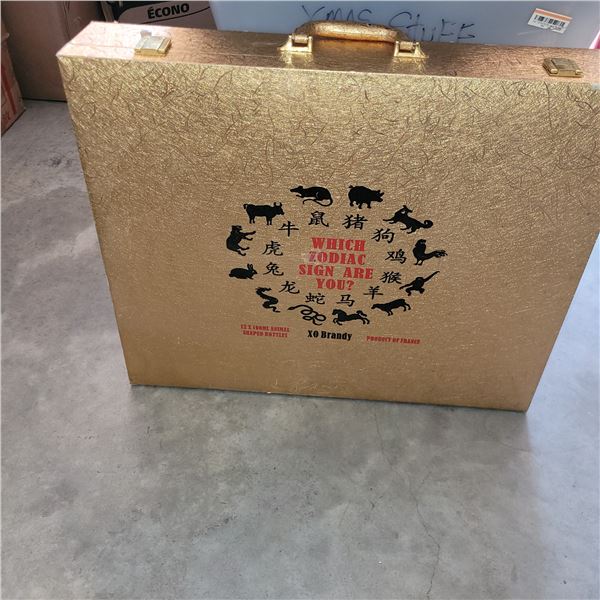 Gold Coloured Box w/ Contents - Linens, Etc