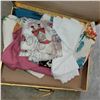 Image 2 : Gold Coloured Box w/ Contents - Linens, Etc
