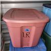 Image 1 : Brick Red Tote w/ Contents - Compressor Hose, Pressure Washer Hose, Gas Hose, RC Trucks