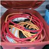 Image 2 : Brick Red Tote w/ Contents - Compressor Hose, Pressure Washer Hose, Gas Hose, RC Trucks