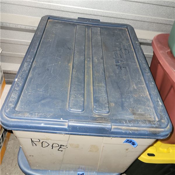 Grey Tote w/ Contents - Fan, Lights, Ropes +