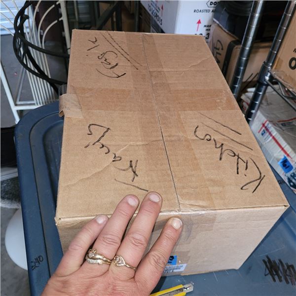 Box w/ Contents - Food, BB shown, Towels
