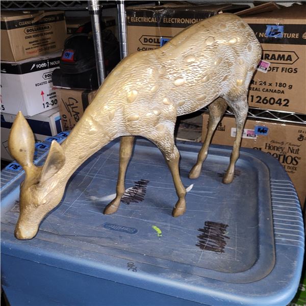 Very Tall Brasss Female Deer Statue
