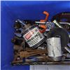 Image 2 : Blue Bin w/ Contents - Skipping Ropes, Cut Off Disks, Sockets Screwdrivers, Tools