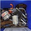 Image 3 : Blue Bin w/ Contents - Skipping Ropes, Cut Off Disks, Sockets Screwdrivers, Tools