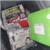 Image 7 : Grey Tote w/ Contents - Xmas Decor, Bag of Large Xmas Light Bulbs, Twin Size Sheet Sets